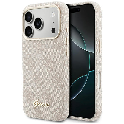 Funda MagSafe para Apple iPhone 17 Pro, Guess, 4G Script Logo, Rosa.