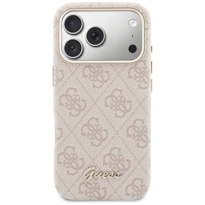 Funda MagSafe para Apple iPhone 17 Pro, Guess, 4G Script Logo, Rosa.