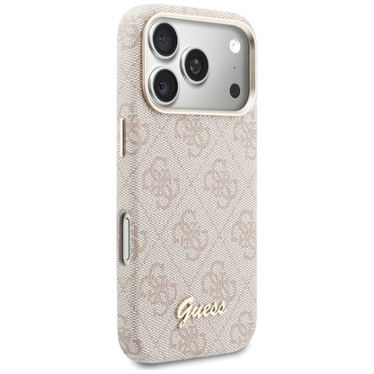 Funda MagSafe para Apple iPhone 17 Pro, Guess, 4G Script Logo, Rosa.
