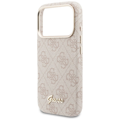Funda MagSafe para Apple iPhone 17 Pro, Guess, 4G Script Logo, Rosa.