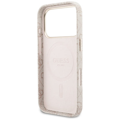 Funda MagSafe para Apple iPhone 17 Pro, Guess, 4G Script Logo, Rosa.