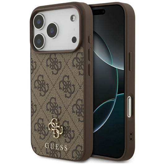 Funda MagSafe para Apple iPhone 17 Pro, Guess, 4G Small and Classic Logo, Marrón