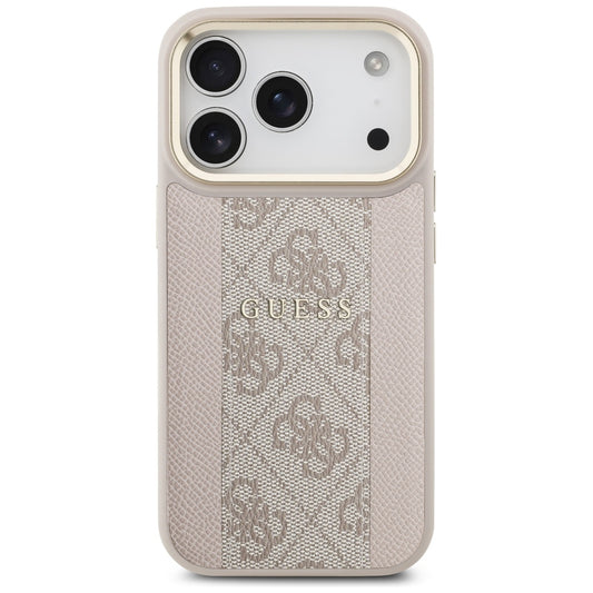 Funda MagSafe para Apple iPhone 17 Pro, Guess, 4G Stripe, Rosa