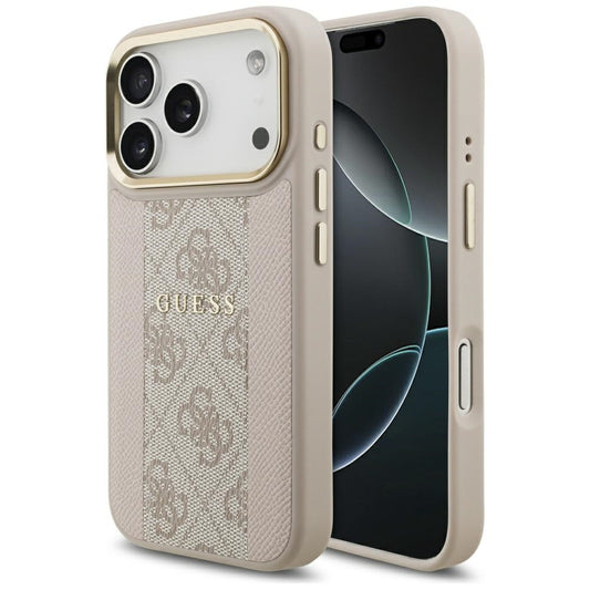 Funda MagSafe para Apple iPhone 17 Pro, Guess, 4G Stripe, Rosa
