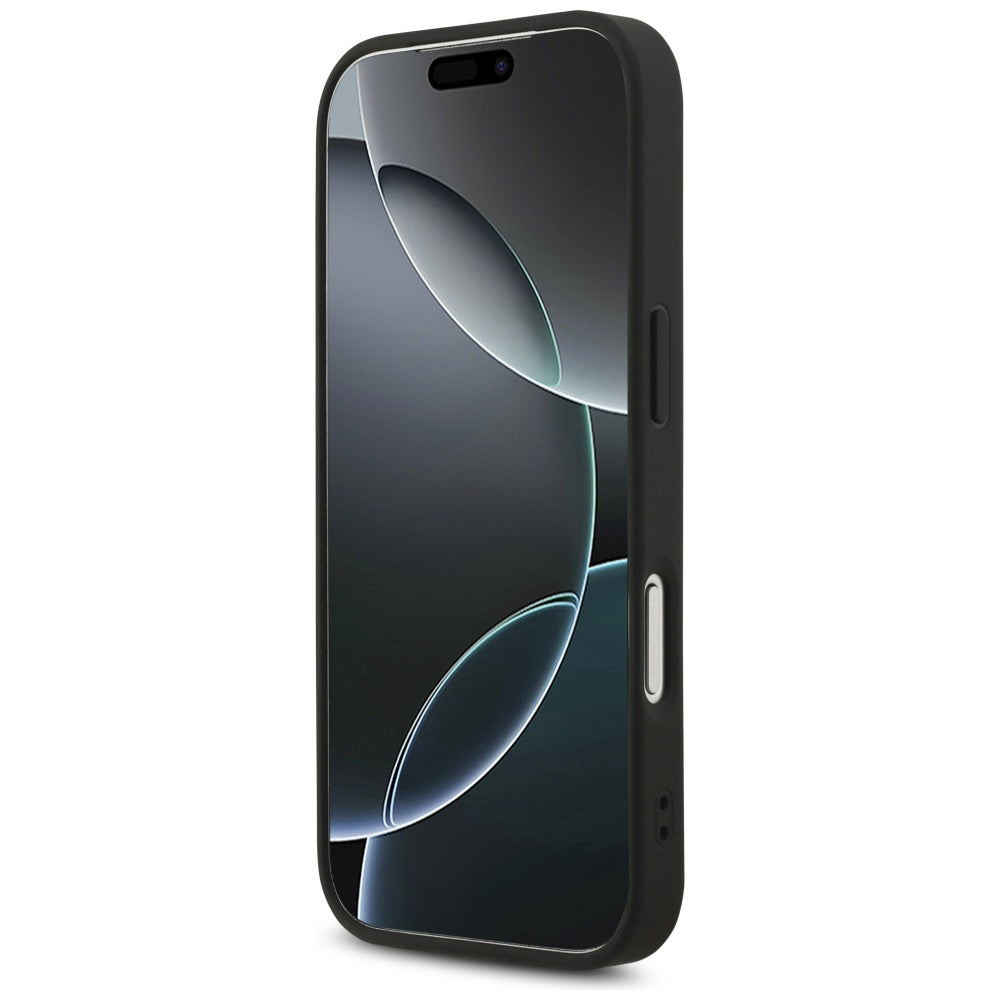 Funda MagSafe para Apple iPhone 17 Pro, Guess, 4G Triangle Strass, Negra