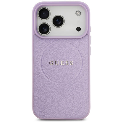 Funda MagSafe para Apple iPhone 17 Pro, Guess, Grained Gold Ring, Rosa