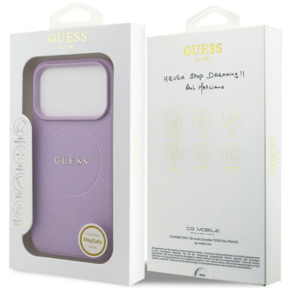 Funda MagSafe para Apple iPhone 17 Pro, Guess, Grained Gold Ring, Rosa
