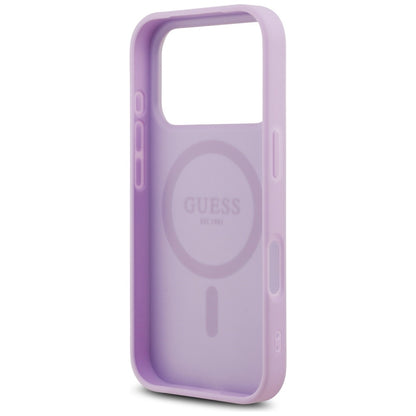 Funda MagSafe para Apple iPhone 17 Pro, Guess, Grained Gold Ring, Rosa