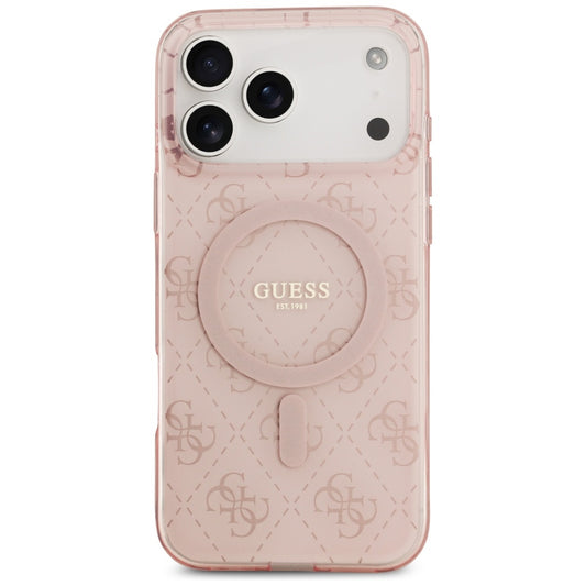 Funda MagSafe para Apple iPhone 17 Pro, Guess, IML 4G Background, Rosa