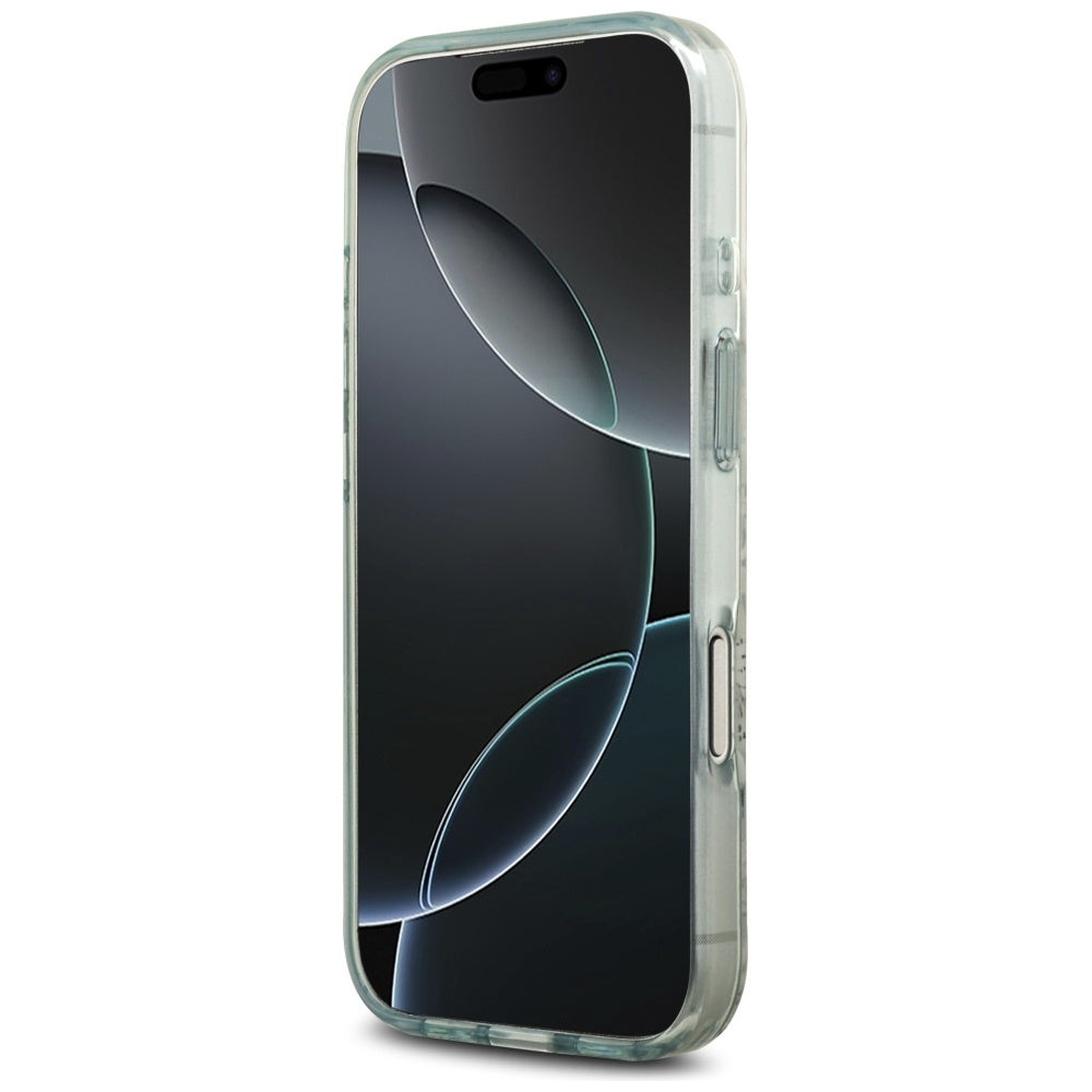 Funda MagSafe para Apple iPhone 17 Pro, Guess, IML Flower and Tonal Circle, Verde