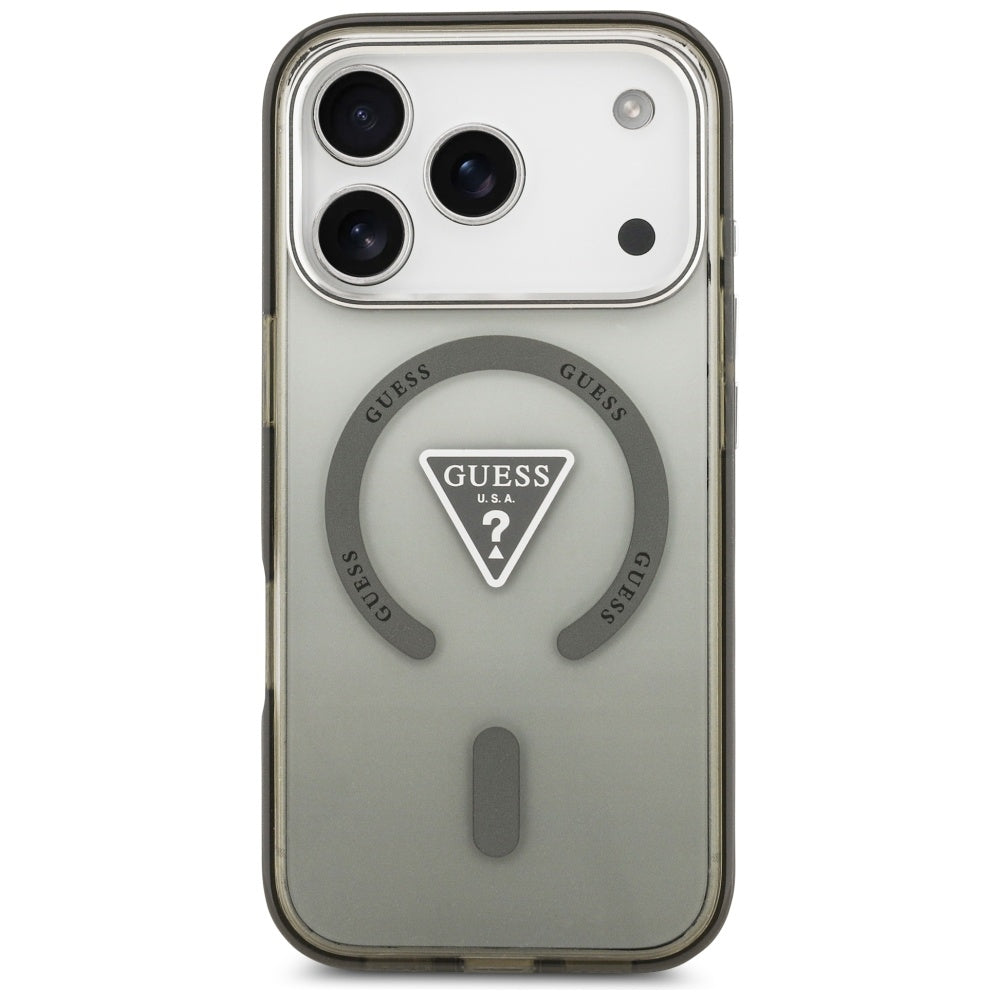 Funda MagSafe para Apple iPhone 17 Pro, Guess, IML Gradient Triangle Logo, Kaki