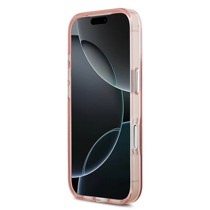 Funda MagSafe para Apple iPhone 17 Pro, Guess, Logo Triángulo Gradiente IML, Rosa