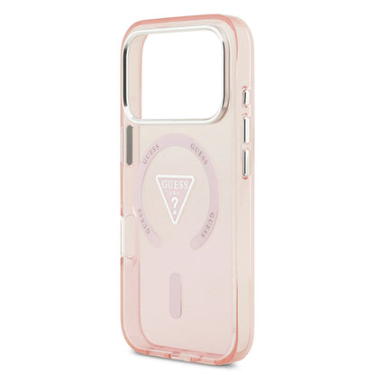 Funda MagSafe para Apple iPhone 17 Pro, Guess, Logo Triángulo Gradiente IML, Rosa