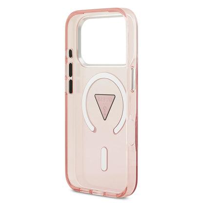 Funda MagSafe para Apple iPhone 17 Pro, Guess, Logo Triángulo Gradiente IML, Rosa