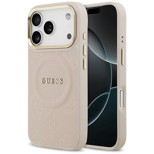 Funda MagSafe para Apple iPhone 17 Pro, Guess, Peony Hot Stamp, Rosa