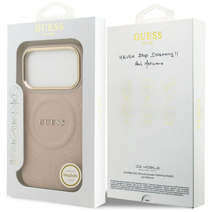 Funda MagSafe para Apple iPhone 17 Pro, Guess, Peony Hot Stamp, Rosa