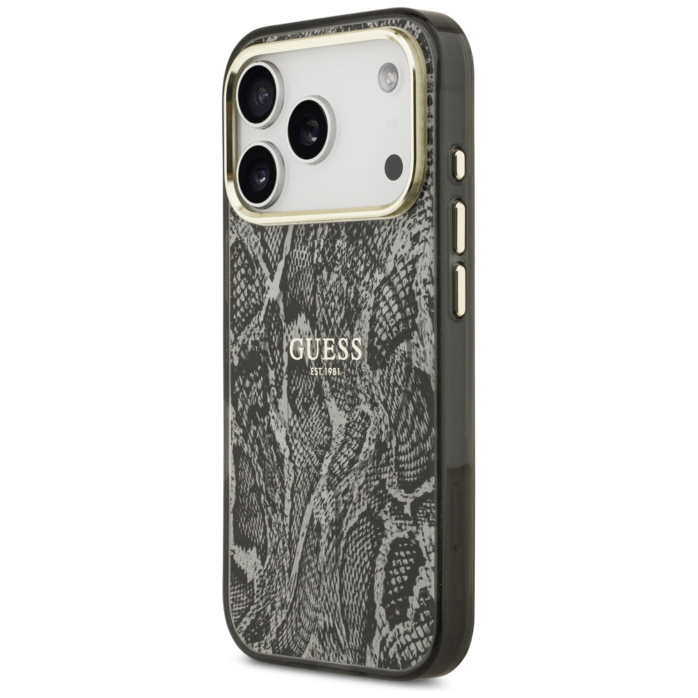 Funda MagSafe para Apple iPhone 17 Pro, Guess, Python Pattern, Negra