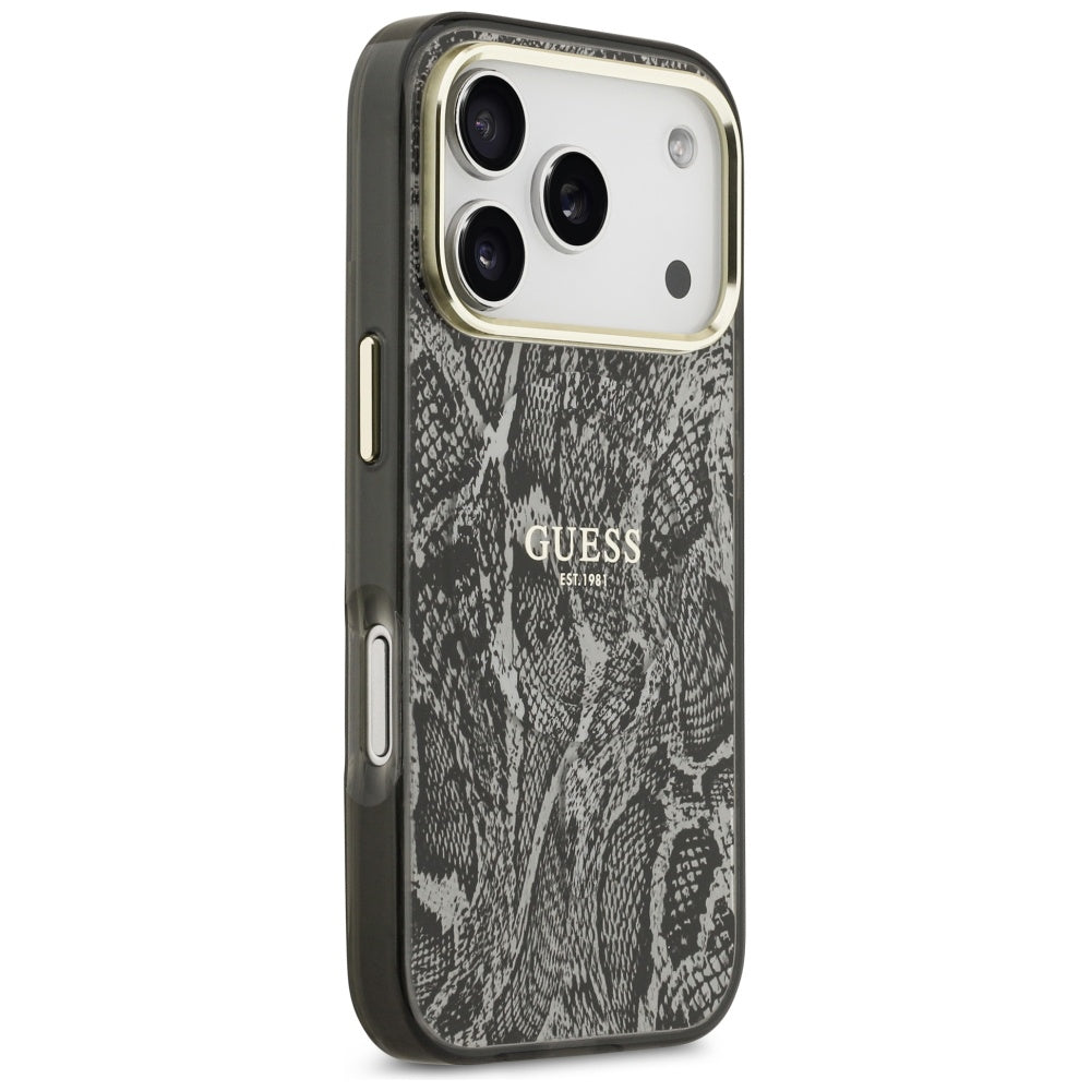 Funda MagSafe para Apple iPhone 17 Pro, Guess, Python Pattern, Negra