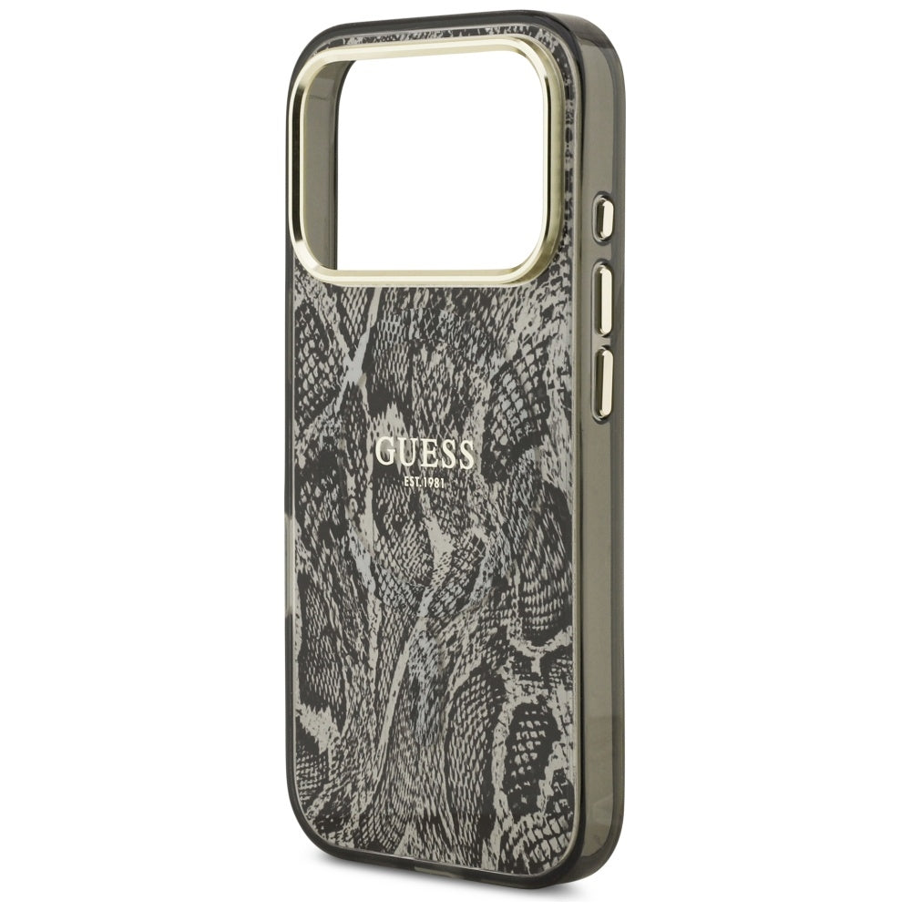 Funda MagSafe para Apple iPhone 17 Pro, Guess, Python Pattern, Negra