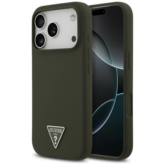 Funda MagSafe para Apple iPhone 17 Pro, Guess, Logo Triangular, Kaki