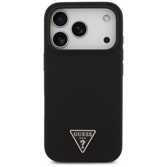 Funda MagSafe para Apple iPhone 17 Pro, Guess, Logo Triangular, Negra