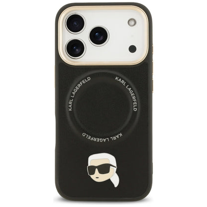 Funda MagSafe para Apple iPhone 17 Pro, Karl Lagerfeld, Big Strap Karl Metal Logo, Negra