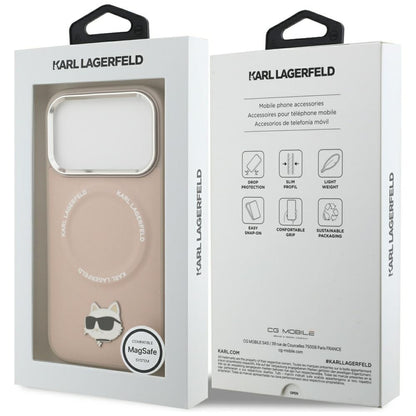 Funda MagSafe para Apple iPhone 17 Pro, Karl Lagerfeld, Choupette Pin, Rosa