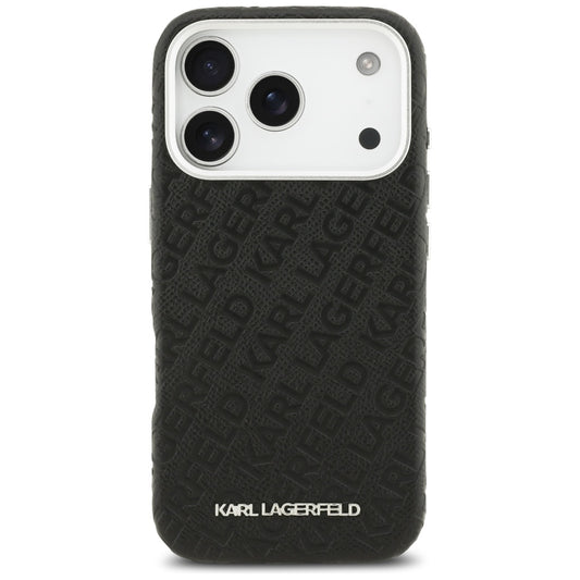 Funda MagSafe para Apple iPhone 17 Pro, Karl Lagerfeld, FW Stamped Karl, Negra