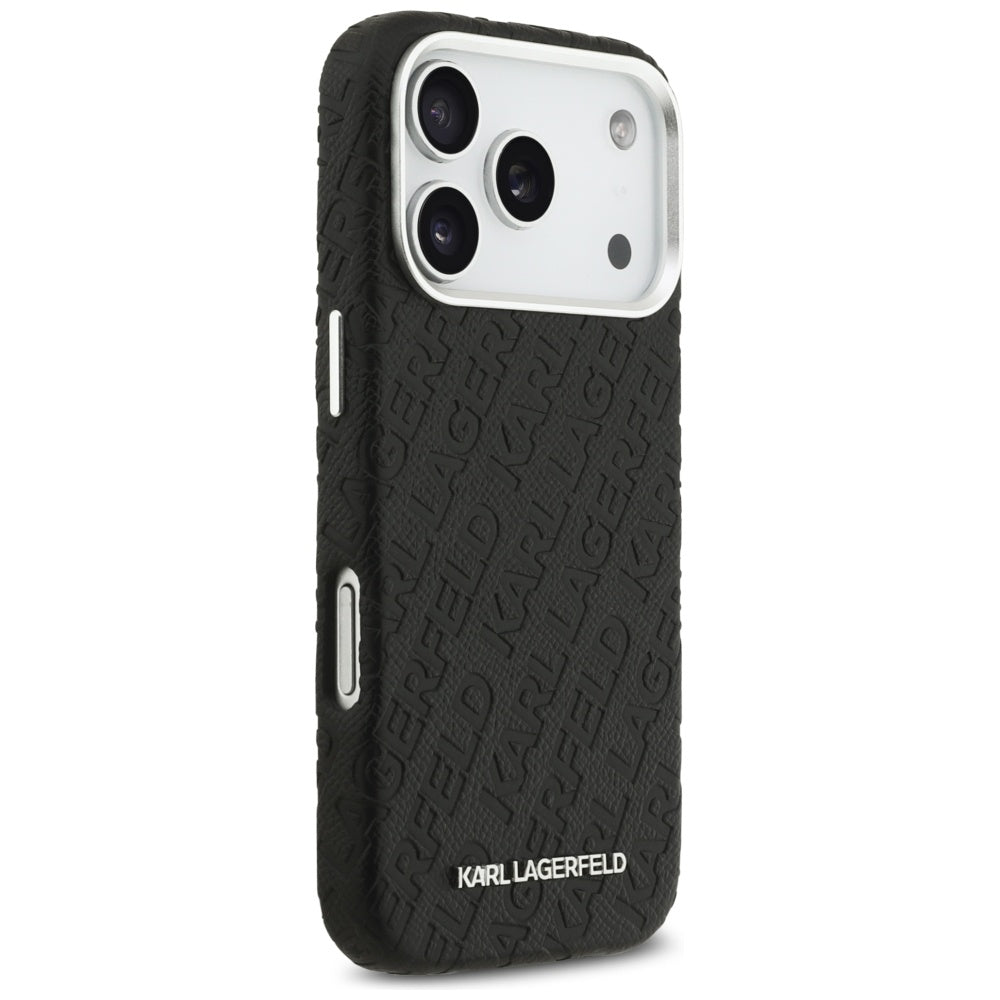 Funda MagSafe para Apple iPhone 17 Pro, Karl Lagerfeld, FW Stamped Karl, Negra