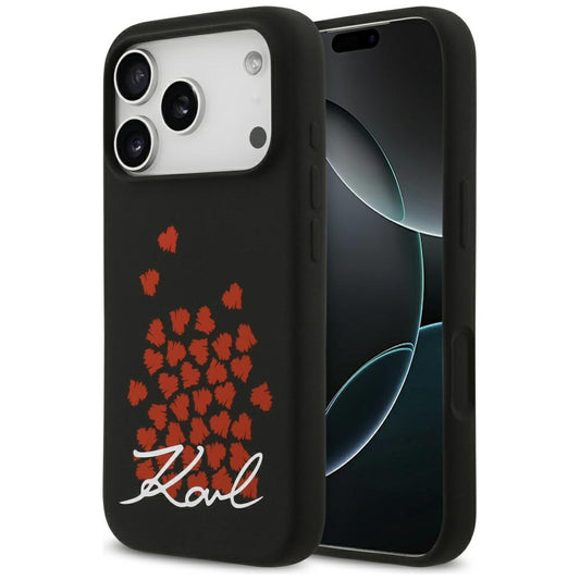 Funda MagSafe para Apple iPhone 17 Pro, Karl Lagerfeld, Logo de Corazón, Negra