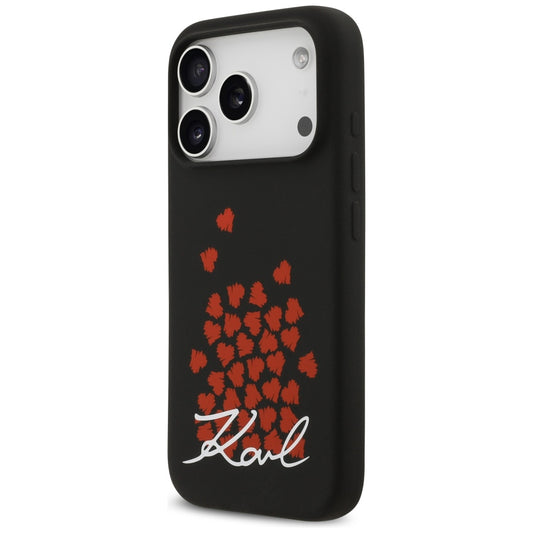 Funda MagSafe para Apple iPhone 17 Pro, Karl Lagerfeld, Logo de Corazón, Negra