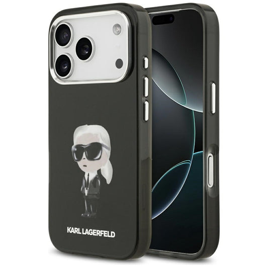 Funda MagSafe para Apple iPhone 17 Pro, Karl Lagerfeld, IML Aquarelle Karl Ikonik, Negra