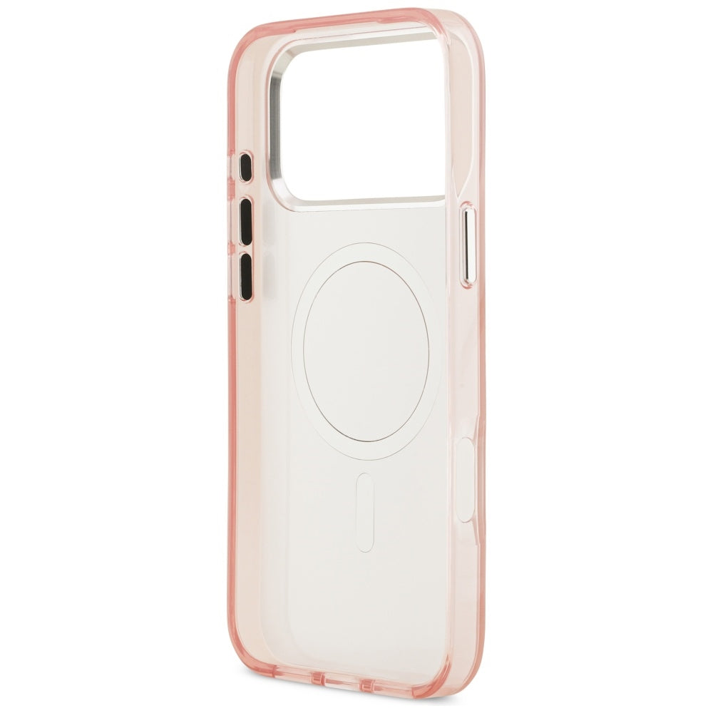 Funda MagSafe para Apple iPhone 17 Pro, Karl Lagerfeld, IML Aquarelle Logo Choupette, Rosa.