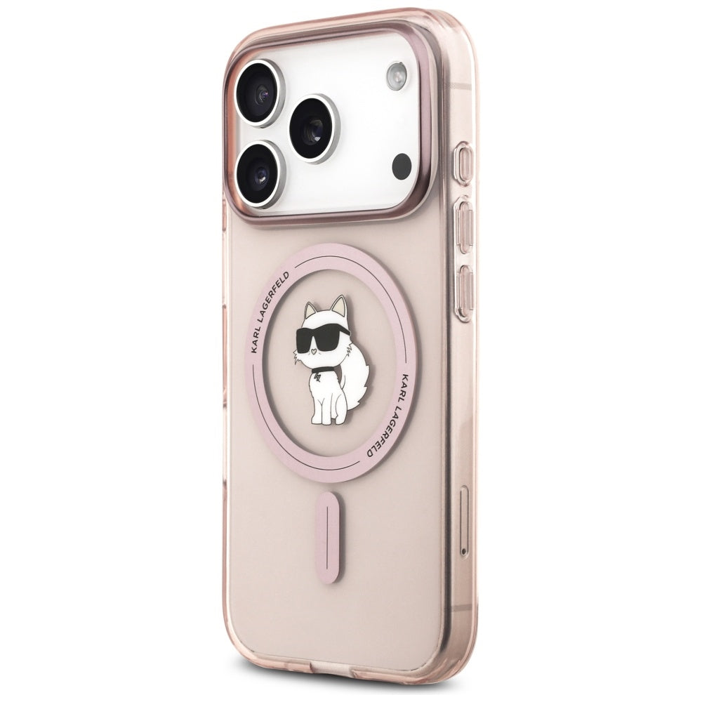 Funda MagSafe para Apple iPhone 17 Pro, Karl Lagerfeld, IML Choupette, Rosa