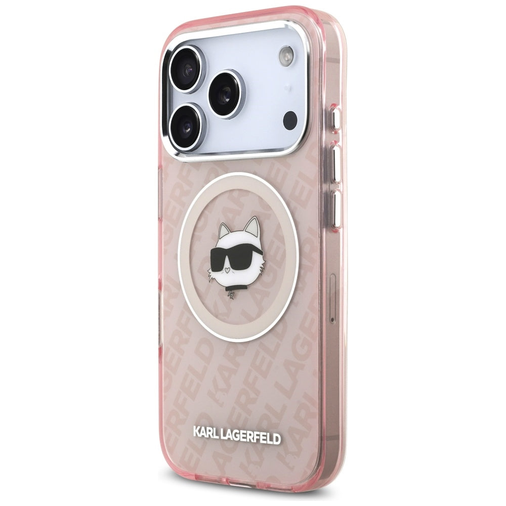 Funda MagSafe para Apple iPhone 17 Pro, Karl Lagerfeld, IML Choupette's Head, Rosa.