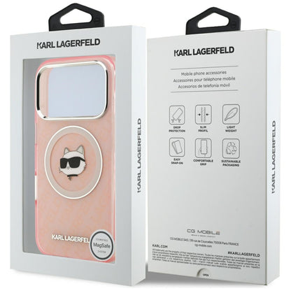 Funda MagSafe para Apple iPhone 17 Pro, Karl Lagerfeld, IML Choupette's Head, Rosa.