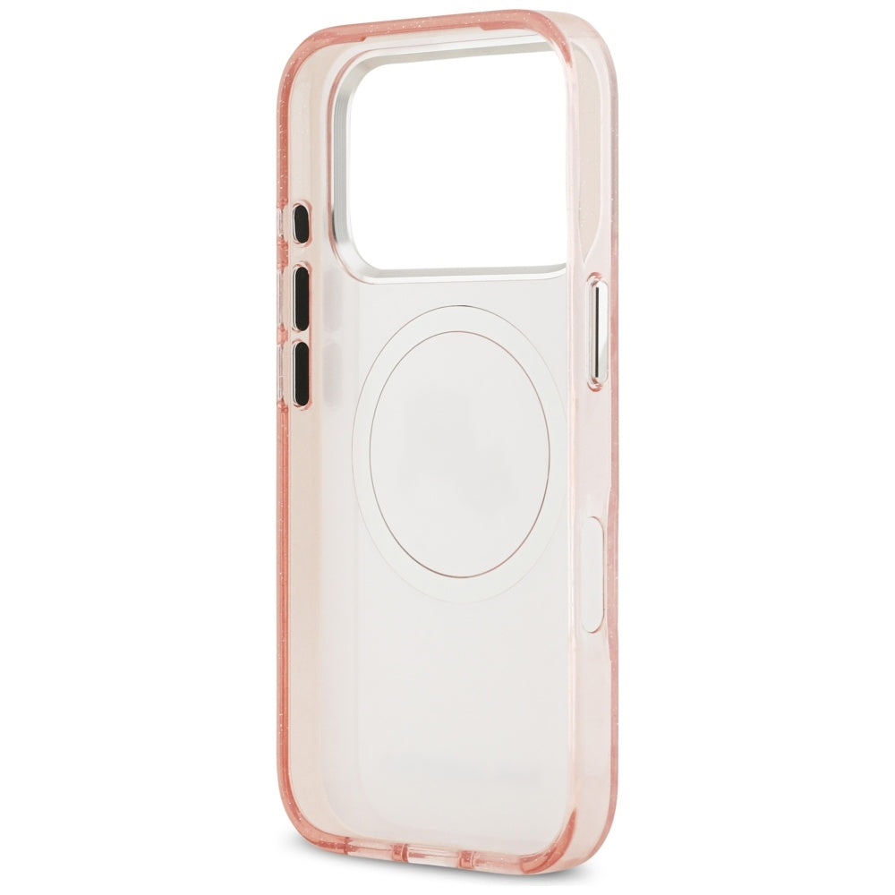 Funda MagSafe para Apple iPhone 17 Pro, Karl Lagerfeld, IML Glitter Karl & Choupette's Heads, Rosa.