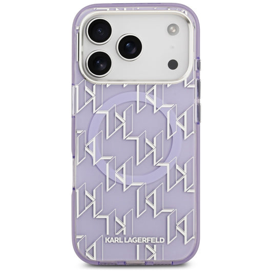 Funda MagSafe para Apple iPhone 17 Pro, Karl Lagerfeld, IML KL Monogram, Morado