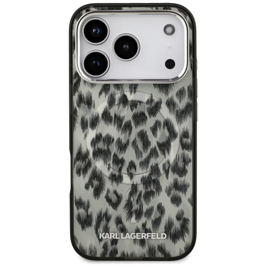 Funda MagSafe para Apple iPhone 17 Pro, Karl Lagerfeld, Patrón IML Leopard, Marrón