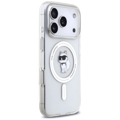 Funda MagSafe para Apple iPhone 17 Pro, Karl Lagerfeld, IML Logo Choupette, Transparente