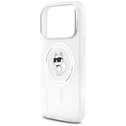 Funda MagSafe para Apple iPhone 17 Pro, Karl Lagerfeld, IML Logo Choupette, Transparente
