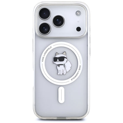 Funda MagSafe para Apple iPhone 17 Pro, Karl Lagerfeld, IML Logo Choupette, Transparente