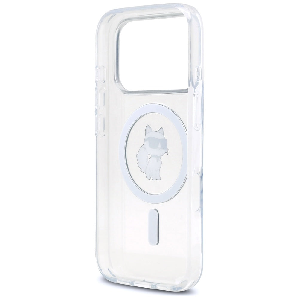 Funda MagSafe para Apple iPhone 17 Pro, Karl Lagerfeld, IML Logo Choupette, Transparente