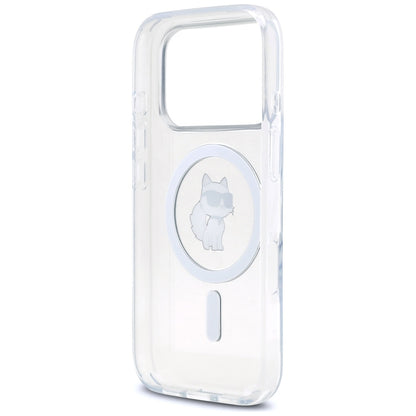 Funda MagSafe para Apple iPhone 17 Pro, Karl Lagerfeld, IML Logo Choupette, Transparente