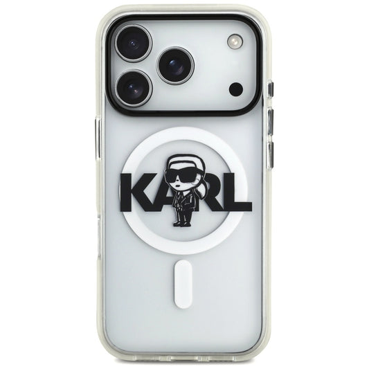 Funda MagSafe para Apple iPhone 17 Pro, Karl Lagerfeld, IML Sketch Logo Karl, Transparente