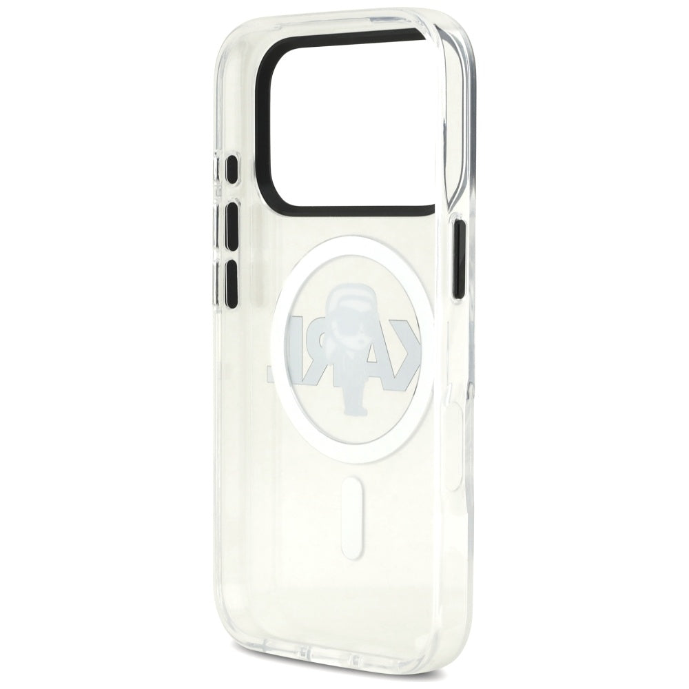 Funda MagSafe para Apple iPhone 17 Pro, Karl Lagerfeld, IML Sketch Logo Karl, Transparente