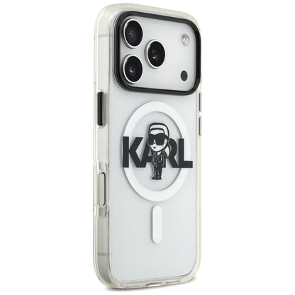Funda MagSafe para Apple iPhone 17 Pro, Karl Lagerfeld, IML Sketch Logo Karl, Transparente