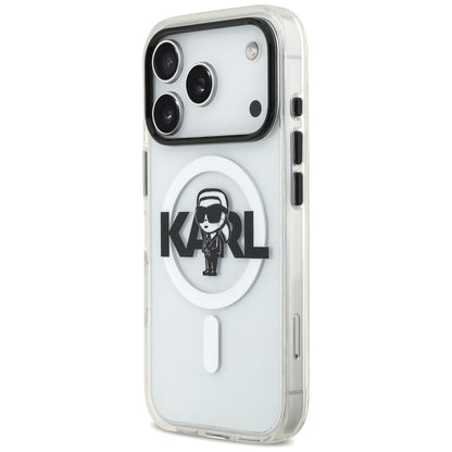 Funda MagSafe para Apple iPhone 17 Pro, Karl Lagerfeld, IML Sketch Logo Karl, Transparente