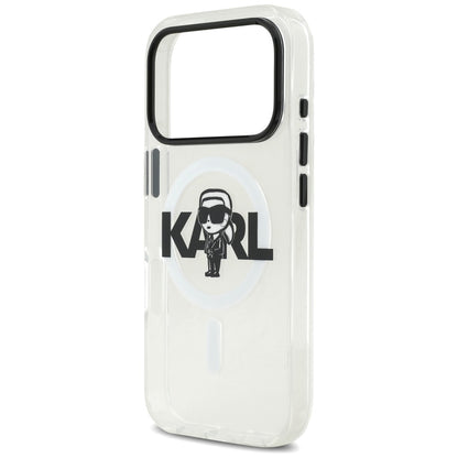 Funda MagSafe para Apple iPhone 17 Pro, Karl Lagerfeld, IML Sketch Logo Karl, Transparente