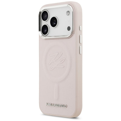 Funda MagSafe para Apple iPhone 17 Pro, Karl Lagerfeld, Initial & Metal Logo, Rosa